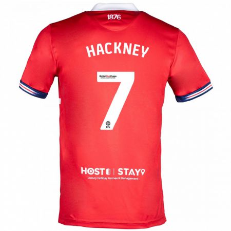 Kandiny Homme Maillot Hayden Hackney #7 Rouge Tenues Domicile 2023/24 T-Shirt