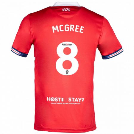 Kandiny Homme Maillot Riley Mcgree #8 Rouge Tenues Domicile 2023/24 T-Shirt