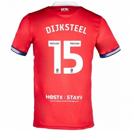 Kandiny Homme Maillot Anfernee Dijksteel #15 Rouge Tenues Domicile 2023/24 T-Shirt