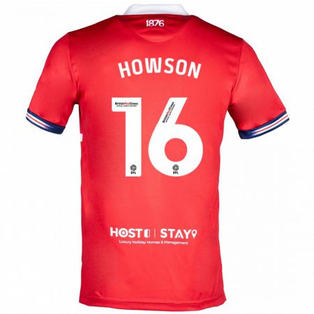 Kandiny Homme Maillot Jonathan Howson #16 Rouge Tenues Domicile 2023/24 T-Shirt