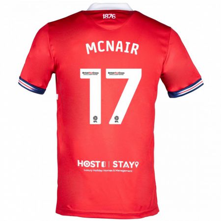 Kandiny Homme Maillot Paddy Mcnair #17 Rouge Tenues Domicile 2023/24 T-Shirt