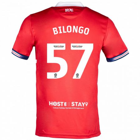 Kandiny Homme Maillot Bryant Bilongo #57 Rouge Tenues Domicile 2023/24 T-Shirt
