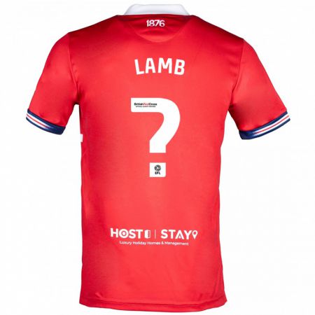 Kandiny Homme Maillot Oliver Lamb #0 Rouge Tenues Domicile 2023/24 T-Shirt
