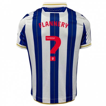 Kandiny Homme Maillot Cian Flannery #0 Bleu Blanc Tenues Domicile 2023/24 T-Shirt