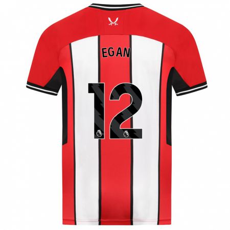 Kandiny Homme Maillot John Egan #12 Rouge Tenues Domicile 2023/24 T-Shirt