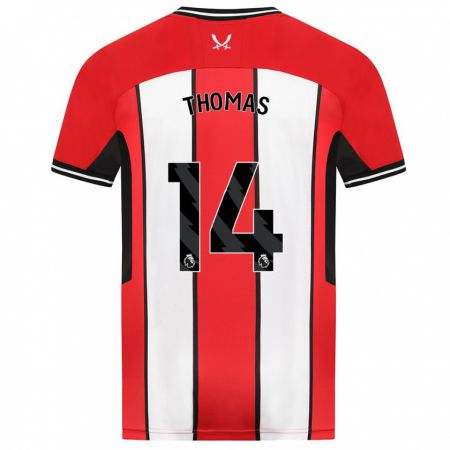 Kandiny Homme Maillot Luke Thomas #14 Rouge Tenues Domicile 2023/24 T-Shirt