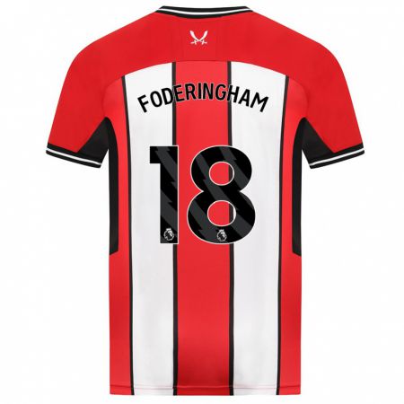 Kandiny Homme Maillot Wes Foderingham #18 Rouge Tenues Domicile 2023/24 T-Shirt