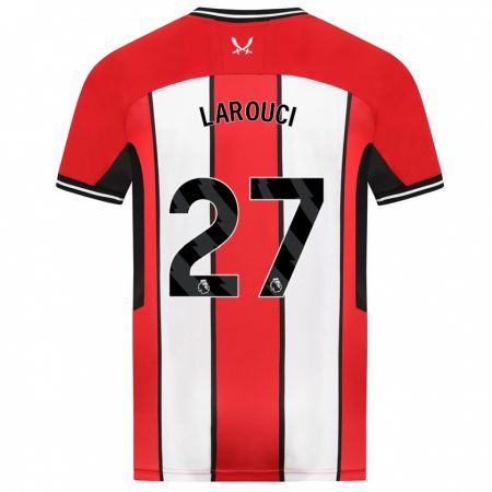 Kandiny Homme Maillot Yasser Larouci #27 Rouge Tenues Domicile 2023/24 T-Shirt
