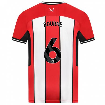 Kandiny Homme Maillot Tara Bourne #6 Rouge Tenues Domicile 2023/24 T-Shirt