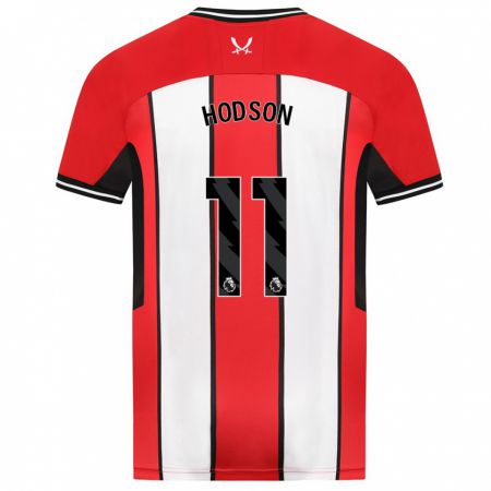 Kandiny Homme Maillot Ashley Hodson #11 Rouge Tenues Domicile 2023/24 T-Shirt