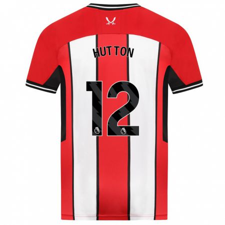 Kandiny Homme Maillot Jodie Hutton #12 Rouge Tenues Domicile 2023/24 T-Shirt