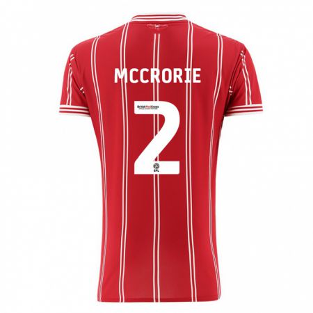 Kandiny Homme Maillot Ross Mccrorie #2 Rouge Tenues Domicile 2023/24 T-Shirt