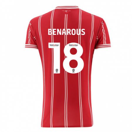 Kandiny Homme Maillot Ayman Benarous #18 Rouge Tenues Domicile 2023/24 T-Shirt