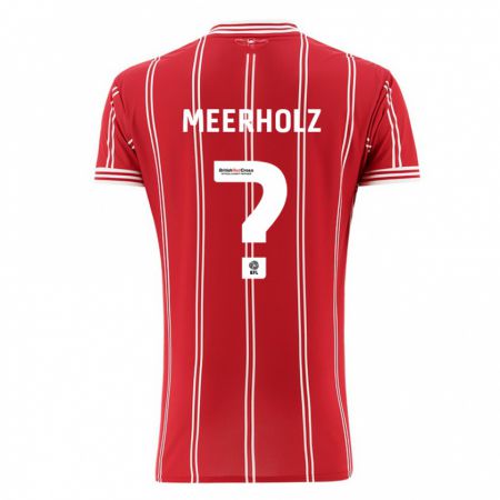 Kandiny Homme Maillot Jed Meerholz #0 Rouge Tenues Domicile 2023/24 T-Shirt