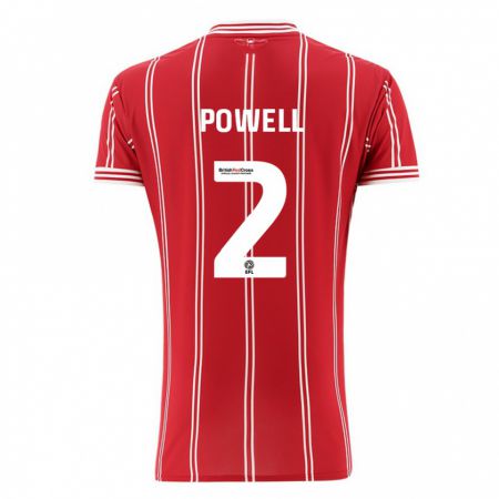 Kandiny Homme Maillot Ella Powell #2 Rouge Tenues Domicile 2023/24 T-Shirt