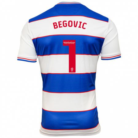 Kandiny Homme Maillot Asmir Begovic #1 Blanc Bleu Tenues Domicile 2023/24 T-Shirt