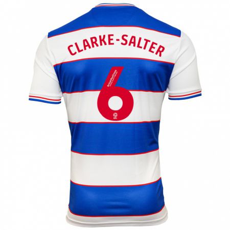 Kandiny Homme Maillot Jake Clarke-Salter #6 Blanc Bleu Tenues Domicile 2023/24 T-Shirt