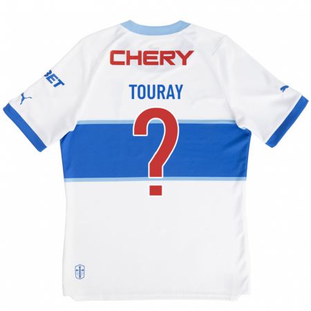 Kandiny Homme Maillot Ousman Touray #0 Blanc Tenues Domicile 2023/24 T-Shirt