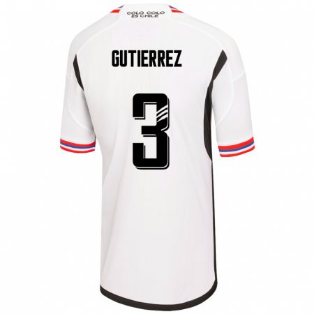 Kandiny Homme Maillot Daniel Gutiérrez #3 Blanc Tenues Domicile 2023/24 T-Shirt