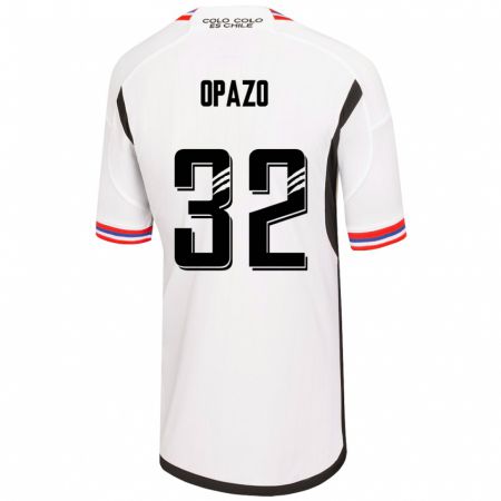 Kandiny Homme Maillot Óscar Opazo #32 Blanc Tenues Domicile 2023/24 T-Shirt