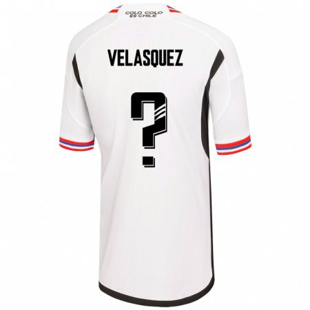 Kandiny Homme Maillot Milovan Velásquez #0 Blanc Tenues Domicile 2023/24 T-Shirt