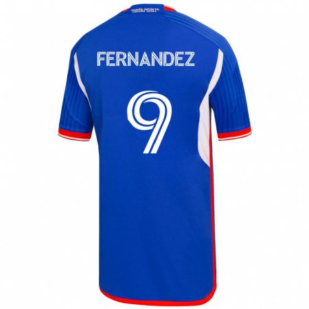 Kandiny Homme Maillot Leandro Fernández #9 Bleu Tenues Domicile 2023/24 T-Shirt
