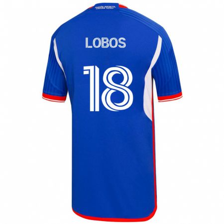 Kandiny Homme Maillot Franco Lobos #18 Bleu Tenues Domicile 2023/24 T-Shirt