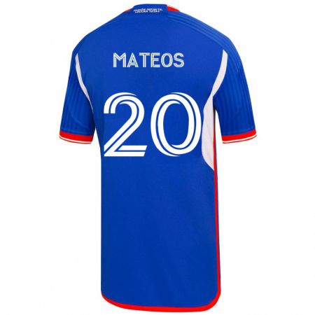 Kandiny Homme Maillot Federico Mateos #20 Bleu Tenues Domicile 2023/24 T-Shirt