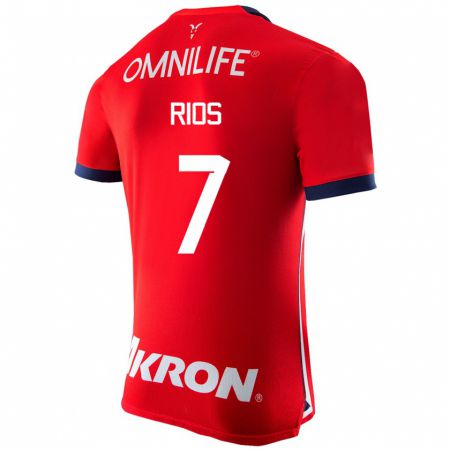 Kandiny Homme Maillot Daniel Ríos #7 Rouge Tenues Domicile 2023/24 T-Shirt