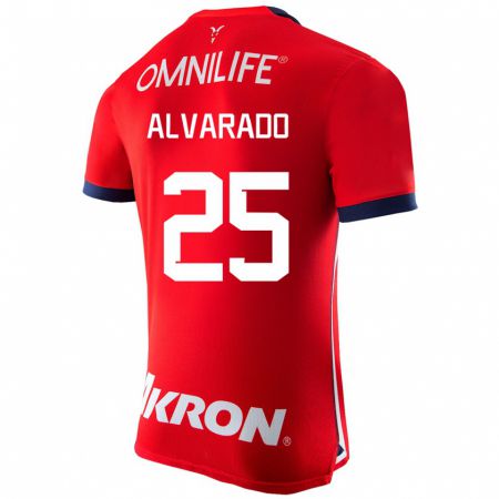 Kandiny Homme Maillot Roberto Alvarado #25 Rouge Tenues Domicile 2023/24 T-Shirt