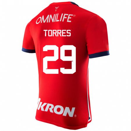 Kandiny Homme Maillot Alan Torres #29 Rouge Tenues Domicile 2023/24 T-Shirt