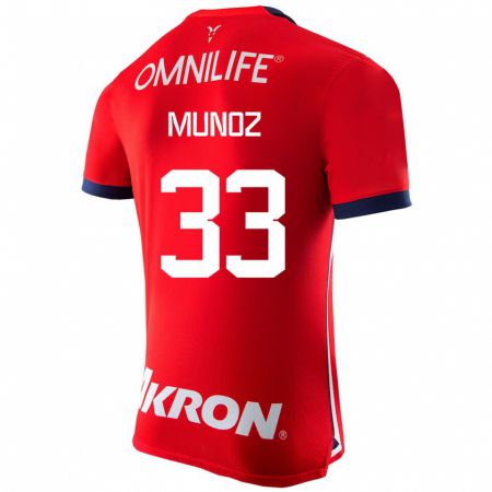 Kandiny Homme Maillot Zahid Muñoz #33 Rouge Tenues Domicile 2023/24 T-Shirt