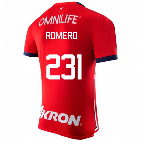 Kandiny Homme Maillot Ángel Romero #231 Rouge Tenues Domicile 2023/24 T-Shirt