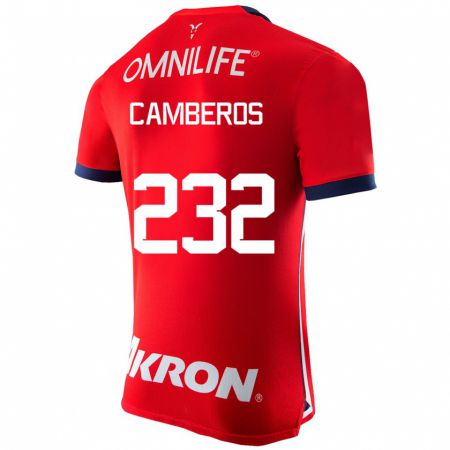 Kandiny Homme Maillot Hugo Camberos #232 Rouge Tenues Domicile 2023/24 T-Shirt