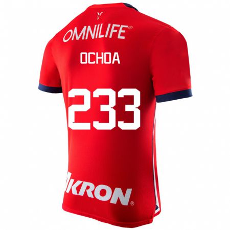 Kandiny Homme Maillot Diego Ochoa #233 Rouge Tenues Domicile 2023/24 T-Shirt