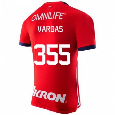 Kandiny Homme Maillot Edgar Vargas #355 Rouge Tenues Domicile 2023/24 T-Shirt