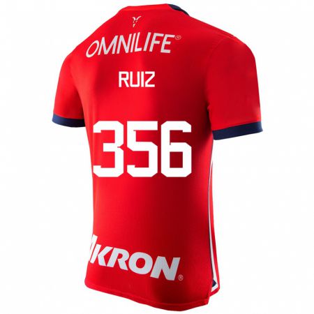 Kandiny Homme Maillot Dilan Ruiz #356 Rouge Tenues Domicile 2023/24 T-Shirt