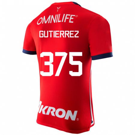 Kandiny Homme Maillot Gerson Gutiérrez #375 Rouge Tenues Domicile 2023/24 T-Shirt