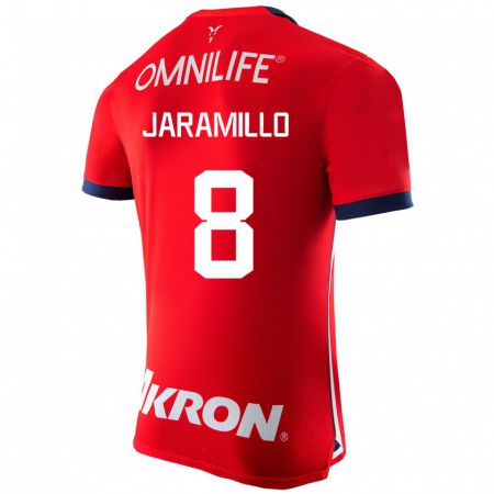Kandiny Homme Maillot Carolina Jaramillo #8 Rouge Tenues Domicile 2023/24 T-Shirt
