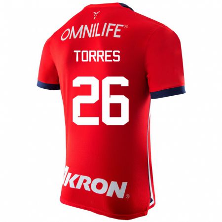 Kandiny Homme Maillot Araceli Torres #26 Rouge Tenues Domicile 2023/24 T-Shirt