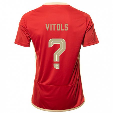Kandiny Homme Maillot Rodrigo Vitols #0 Rouge Tenues Domicile 2023/24 T-Shirt