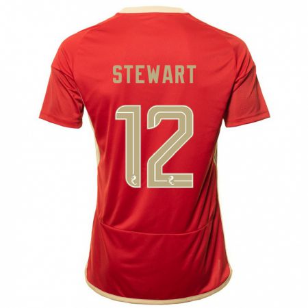 Kandiny Homme Maillot Hannah Stewart #12 Rouge Tenues Domicile 2023/24 T-Shirt