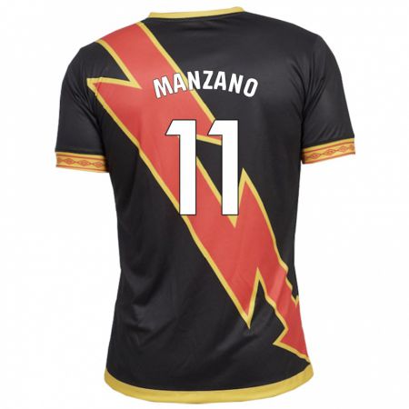 Kandiny Homme Maillot Sergio Manzano #11 Noir Tenues Extérieur 2023/24 T-Shirt
