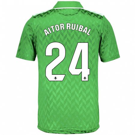 Kandiny Homme Maillot Aitor Ruibal #24 Vert Tenues Extérieur 2023/24 T-Shirt
