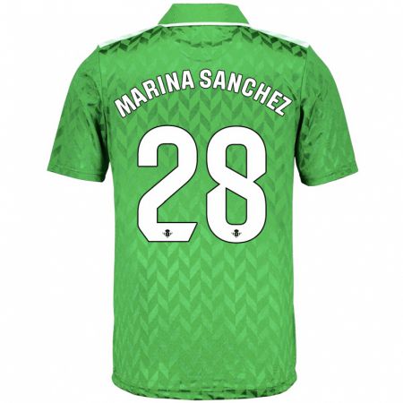 Kandiny Homme Maillot Marina Sánchez #28 Vert Tenues Extérieur 2023/24 T-Shirt