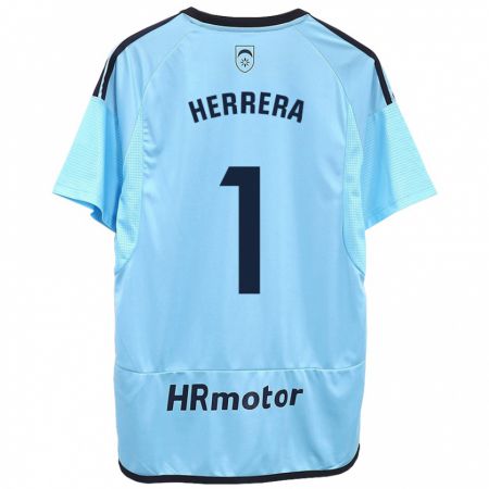 Kandiny Homme Maillot Sergio Herrera #1 Bleu Tenues Extérieur 2023/24 T-Shirt