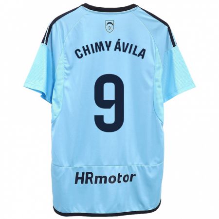 Kandiny Homme Maillot Chimy Ávila #9 Bleu Tenues Extérieur 2023/24 T-Shirt
