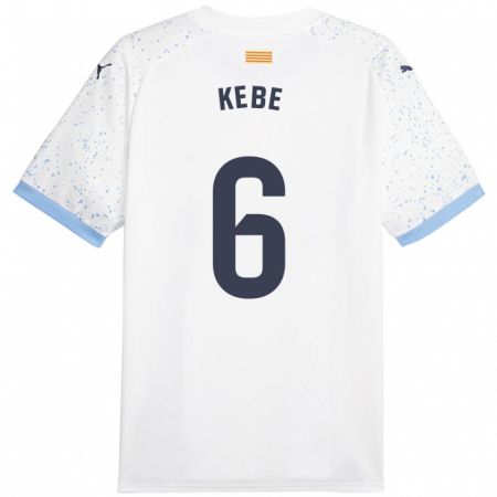 Kandiny Homme Maillot Ibrahima Kébé #6 Blanc Tenues Extérieur 2023/24 T-Shirt