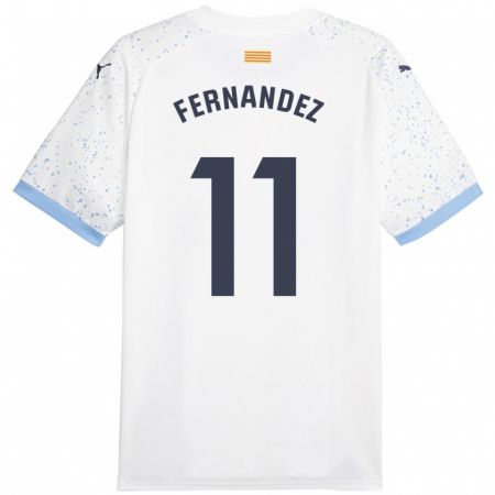 Kandiny Homme Maillot Valery Fernández #11 Blanc Tenues Extérieur 2023/24 T-Shirt