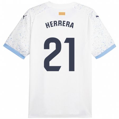 Kandiny Homme Maillot Yangel Herrera #21 Blanc Tenues Extérieur 2023/24 T-Shirt